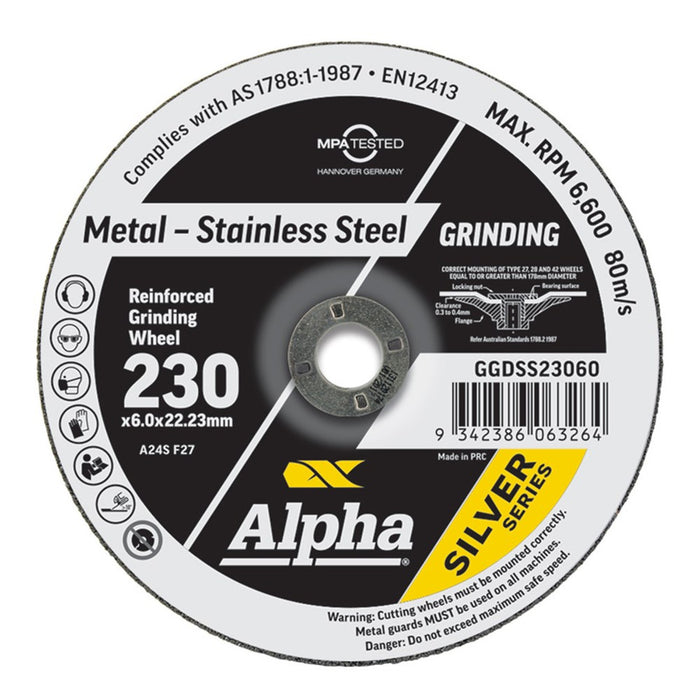 Trucut Sheffield SHEFFIELD MaxAbrase 230 x 6.0mm Grinding Disc - Stainless