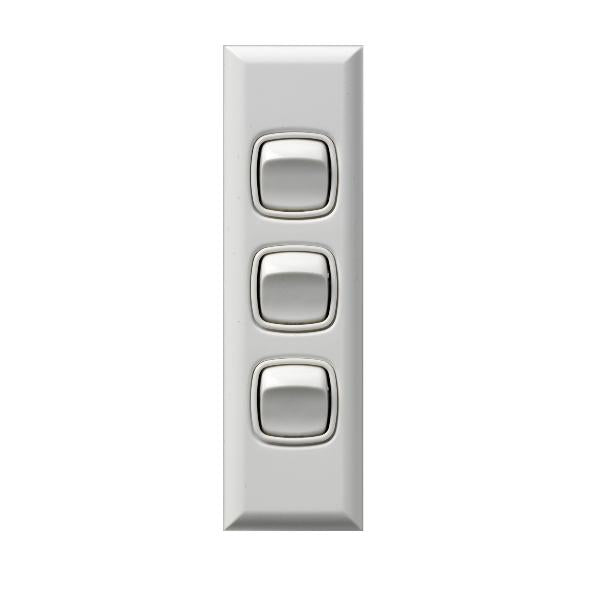 Legrand HPM Triple gang 10A arch White