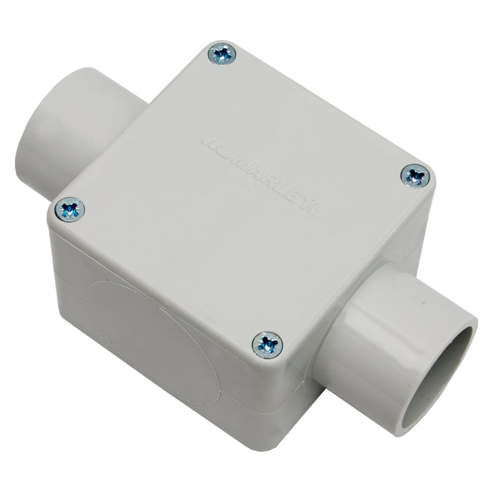 Marley Junct/box 40mm 2 way grey 52.40G