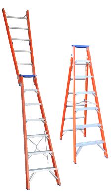 Indalex 1.8-3.2M Industrial F'Glass 180KG Pro Series Dual Purpose Ladder