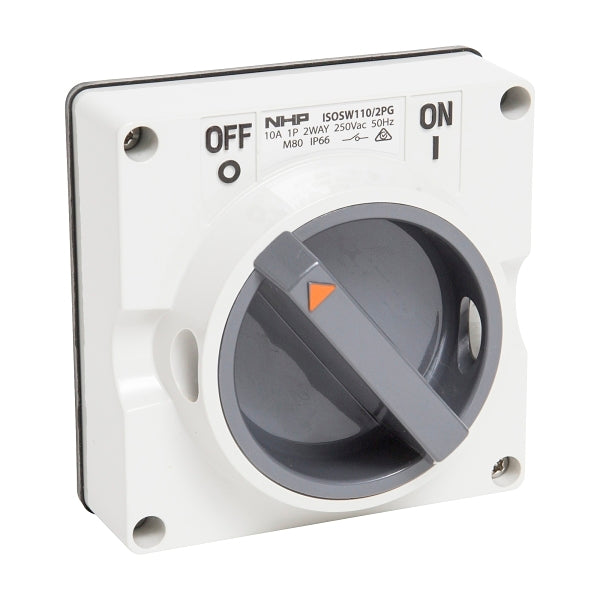 Iso SWITCH 1 POLE 2 WAY 10A 250V AC GREY LESS BACK BOX