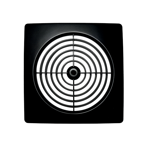 Manrose 150mm Low Profile Square Grille in Black Simx