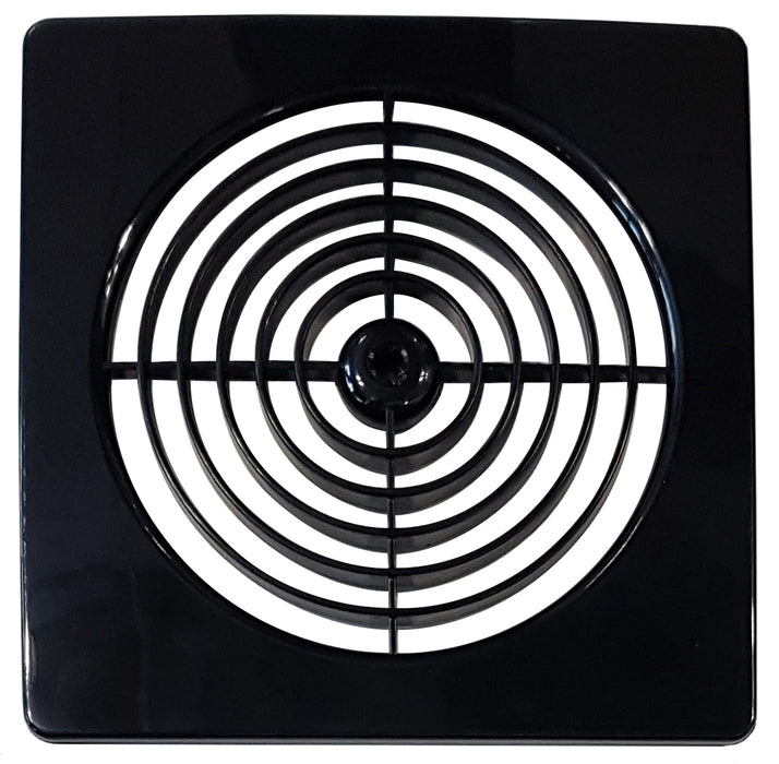 Manrose 150mm Pro Series Low Profile Square Grille Black Simx