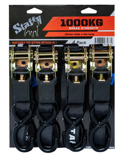 Staffy  25mm x 4mm Ratchet Tie Down - 5 per carton