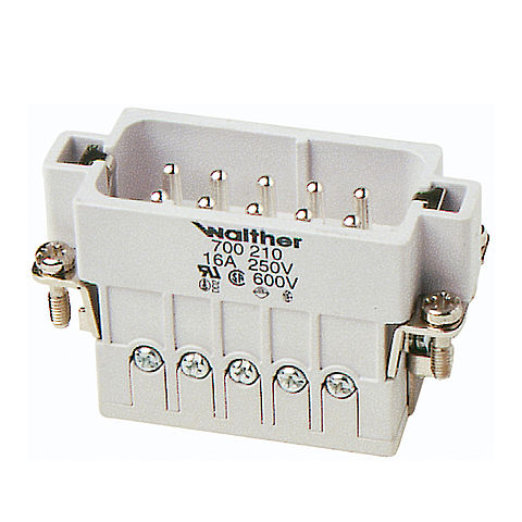Walther-Werke Male Insert - 10 Pole - Screw connection with Wire G