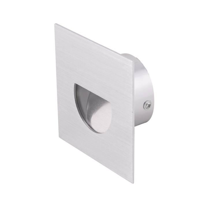 Glight SQUARE RECESSED STAIR LIGHT 3000K ANODISED SILVER