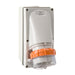 Iso APPLIANCE INLET 5 ROUND PINS 32A 500V AC GREY LESS BACK BOX