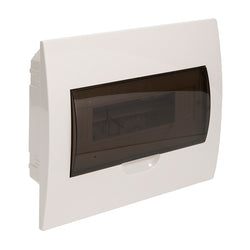 NHP MOD6 LOADCENTRE 12 WAY DIN FLUSH TRANSPARENT DOOR