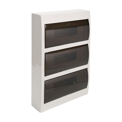 NHP MOD6 LOADCENTRE 36 WAY DIN SURFACE TRANSPARENT DOOR