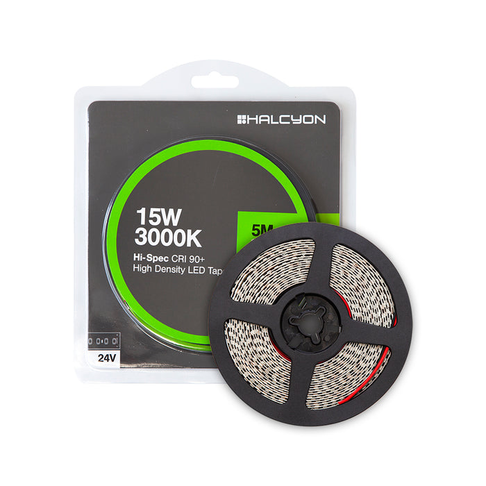 Halcyon LED TAPE 5M (CUT 33.3mm) 10mm 15W 180/1M 24V DC-WW