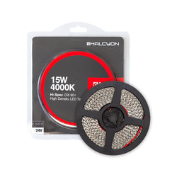 Halcyon LED TAPE 5M (CUT 33.3mm) 10mm 15W 180/1M 24V DC-NW