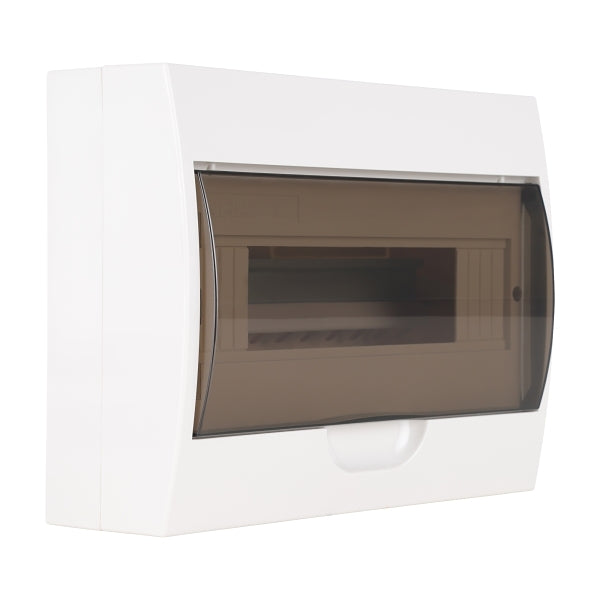 NHP MOD6 LOADCENTRE 12 WAY DIN SURFACE TRANSPARENT DOOR