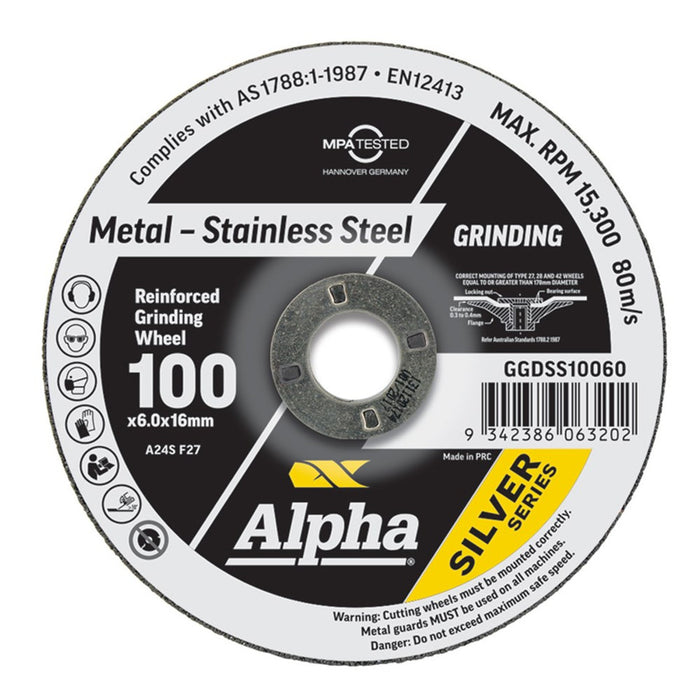 Trucut Sheffield 100 x 6.0mm Grinding Disc Stainless Silver Series