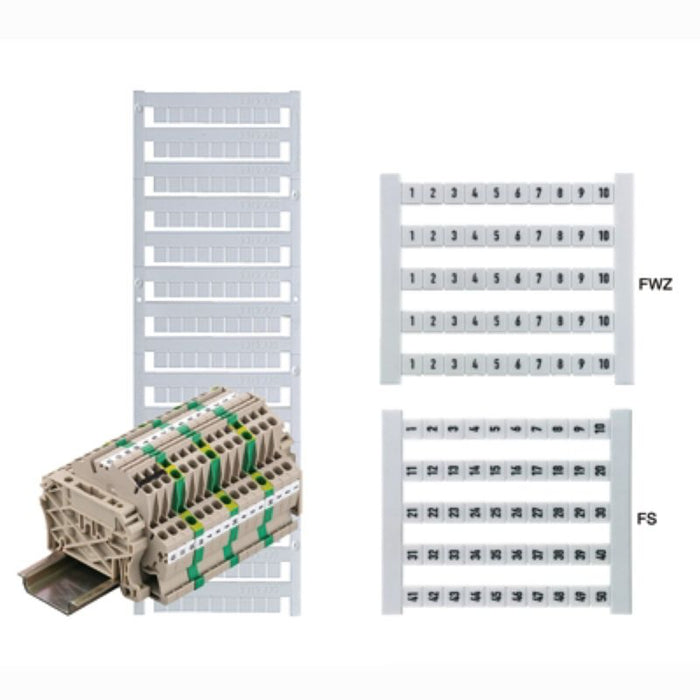 Weidmuller Dekafix Terminal Marker 5X6.5mm 1 - 50 Vert