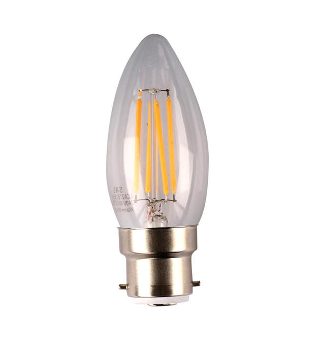 Glight B22 4W LED FILAMENT CANDLE 5000K DIM CLEAR GLASS