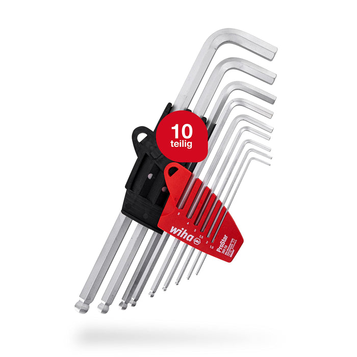 Wiha Hex Key Set (Metric) Long L Shape Ball End Prostar 9pc 369 SB369 S9