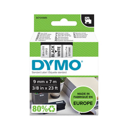 Dymo Tape 9mm x 7m Black on White