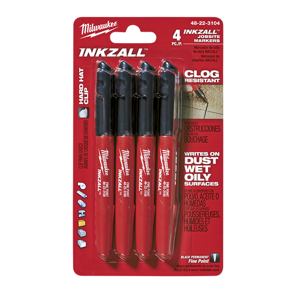 Milwaukee Marker Fine Black 4-Pack