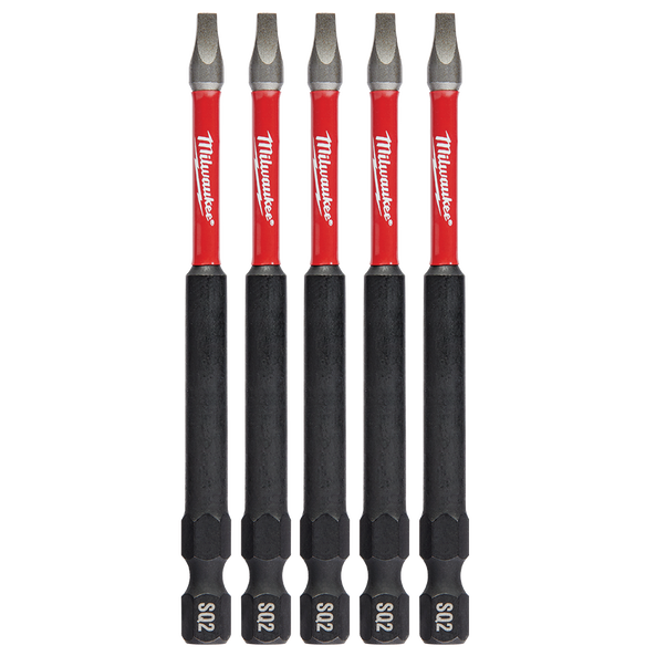 Milwaukee Screwdriver Bit Square SQ2 89mm 1/4" Hex 5-Pack