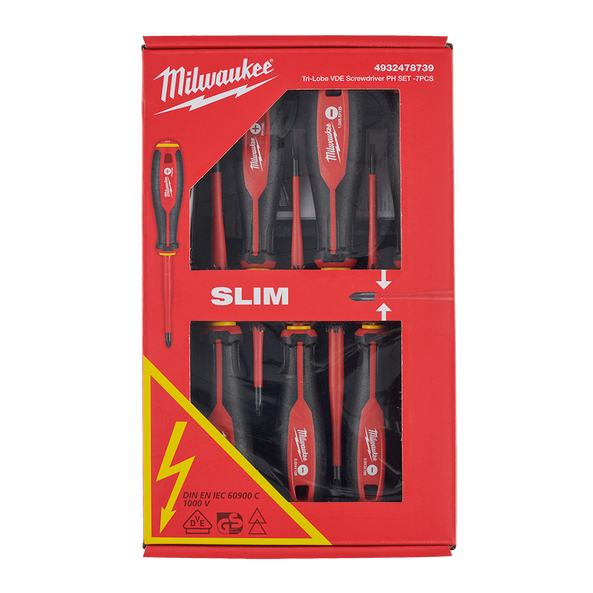 Milwaukee Screwdriver Set Slim Magnetic 1kV 7pc
