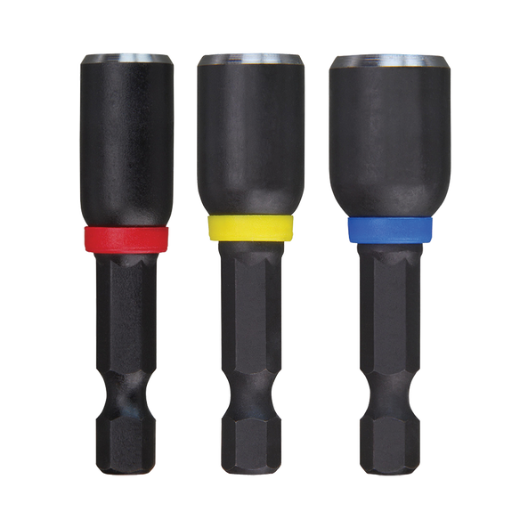 Milwaukee Nut Driver Bit Set 50mm Magnetic 1/4" Hex 3pc