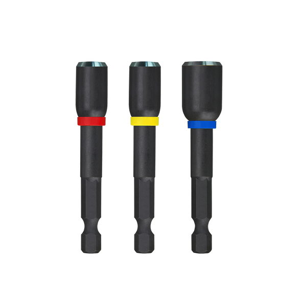 Milwaukee Nut Driver Bit Set 65mm Magnetic 1/4" Hex 3pc