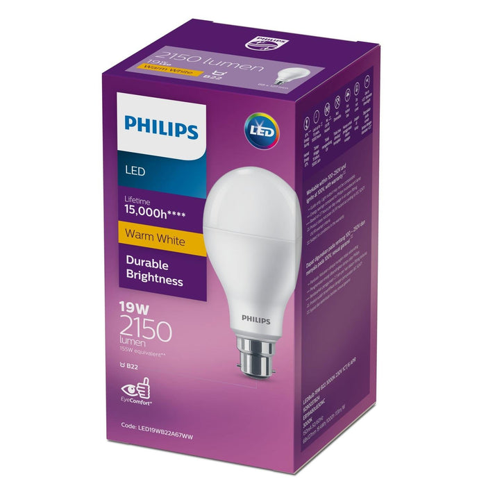 Philips 929002004649 LED High Lumen Bulb 19W B22 3000K 230V A80
