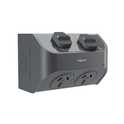 Legrand HPM AQUA LIFE DGPO 15A IP53 2 TERMINALS SURFACE MOUNT CEMENT GY