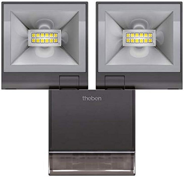Theben theLeda S20 BK 2xLED Spotlight & PIR Black 180 20W IP55
