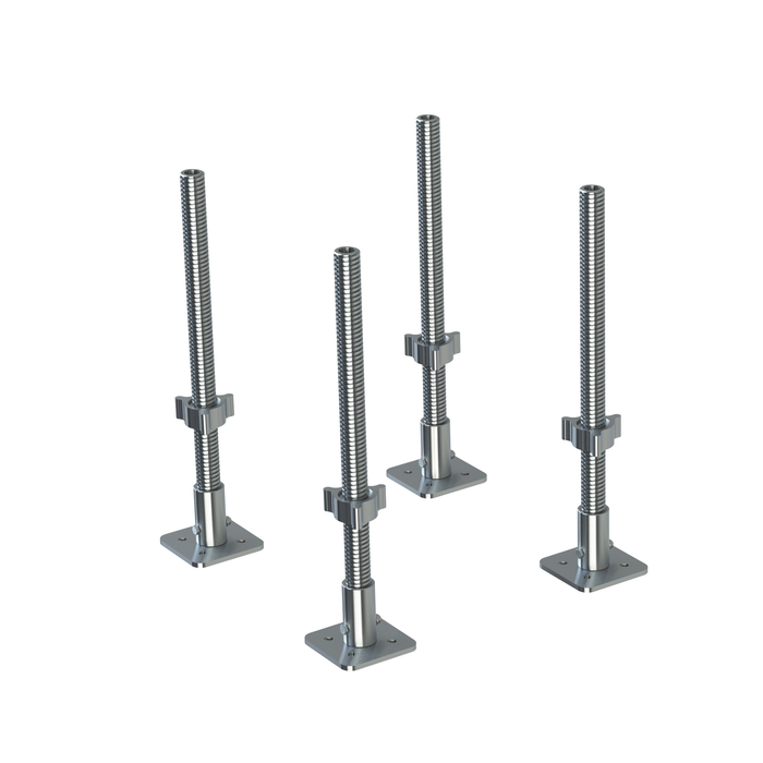 Staffy  Base plate alloy heavy duty - 600mm thread adjustment - 4 pe