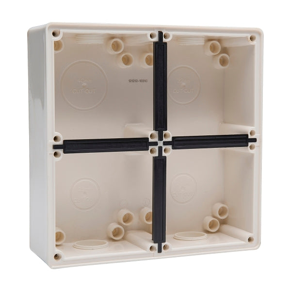 Iso BACK BOX FOUR GANG STANDARD H198xW198xD63mm RW — Scott Electrical