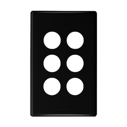 Legrand HPM ED 6 GANG COVERPLATE BLACK