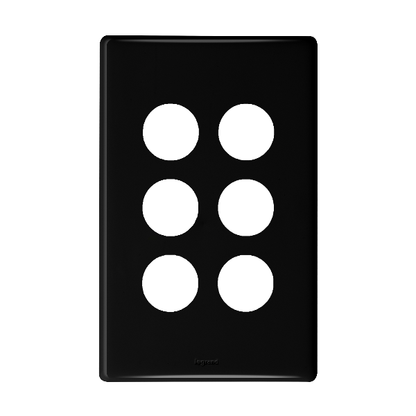 Legrand HPM ED 6 GANG COVERPLATE BLACK
