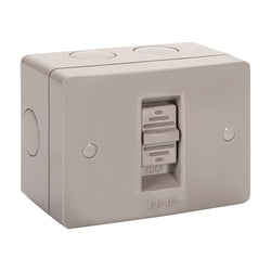 NHP SURFACE SWITCH IP66 1 GANG 2 POLE 1 WAY 20A M100 250V AC LGE