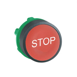 Schneider Telemecanique Pushbutton Head 22mm Flush Spring Red Marked STOP