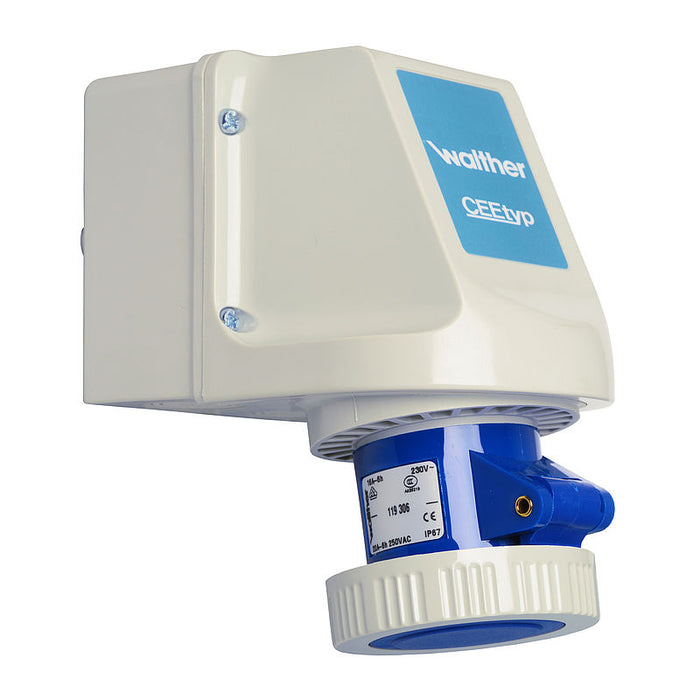 Walther-Werke CeeTyp IP67 Surface Mounted Socket Outlet - 16 Amp,