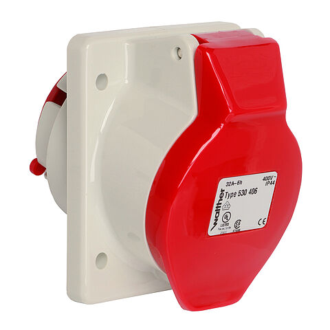 Walther-Werke CeeTyp IP44 Angled Panel Mounted Socket Outlet - 32