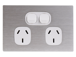 Vynco S/G Urban Powerpoint Horizontal 2G 10A White Silver Metal