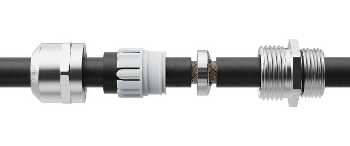 Wiska EMC Gland with Stainless Steel Spring Insert - nickel