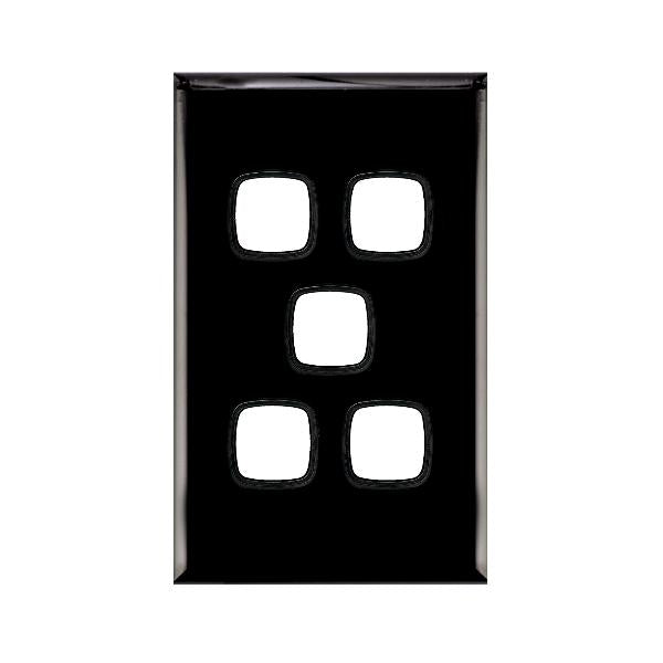 Legrand HPM Grid & plate only 5 gang Black