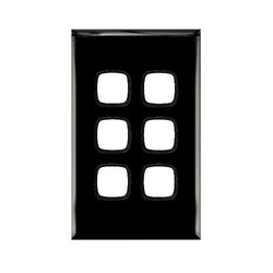 Legrand HPM Grid & plate only 6 gang Black