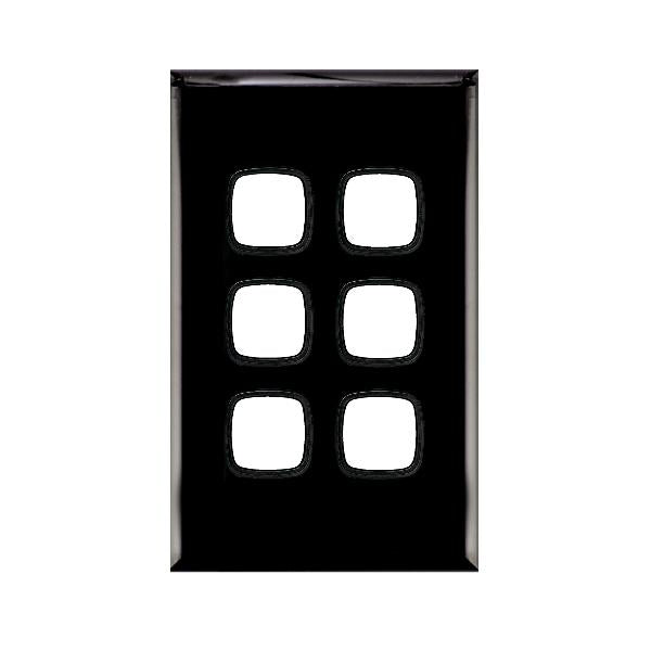 Legrand HPM Grid & plate only 6 gang Black
