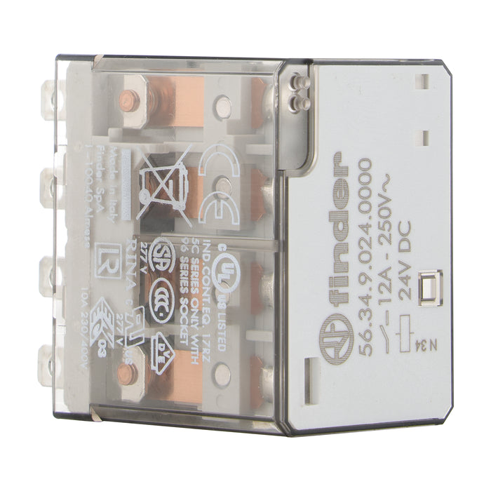 Finder Miniature Power Relay 12A 4C/O 24VDC Coil