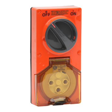 Pdl Switch socket 5 pin 32A 250V Orange