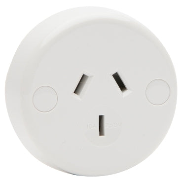 Pdl Single outlet no sw 10A round
