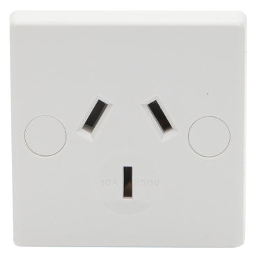 Pdl Single outlet no sw 10A White