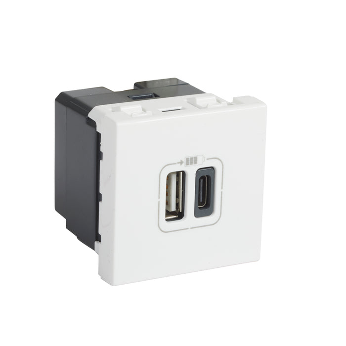 Scott Usb USB Charger Dual Type A+C 2module White — Scott Electrical