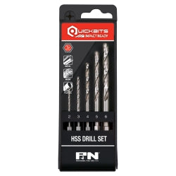 PATIENCE & NICHOLSON 5PC SET Q/BIT HSS IMPACT DRILL