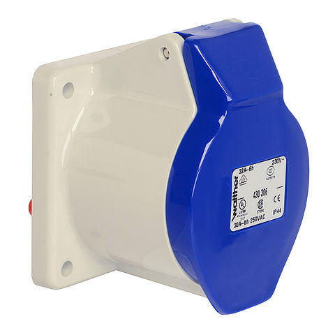 Walther-Werke CeeTyp IP44 Straight Panel Mounted Socket Outlet - 3
