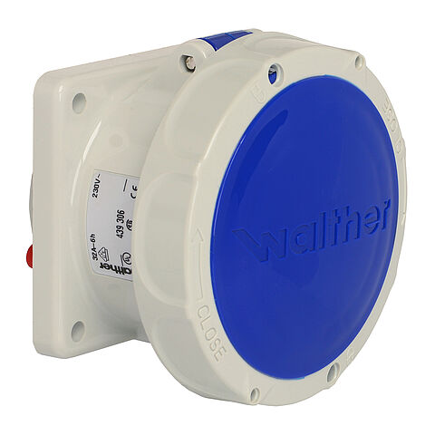 Walther-Werke CeeTyp IP67 Straight Panel Mounted Socket Outlet - 3